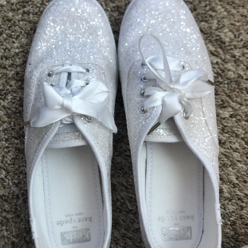 Never worn Kate Spade ked shoes. Sparkly with satin shoe laces.